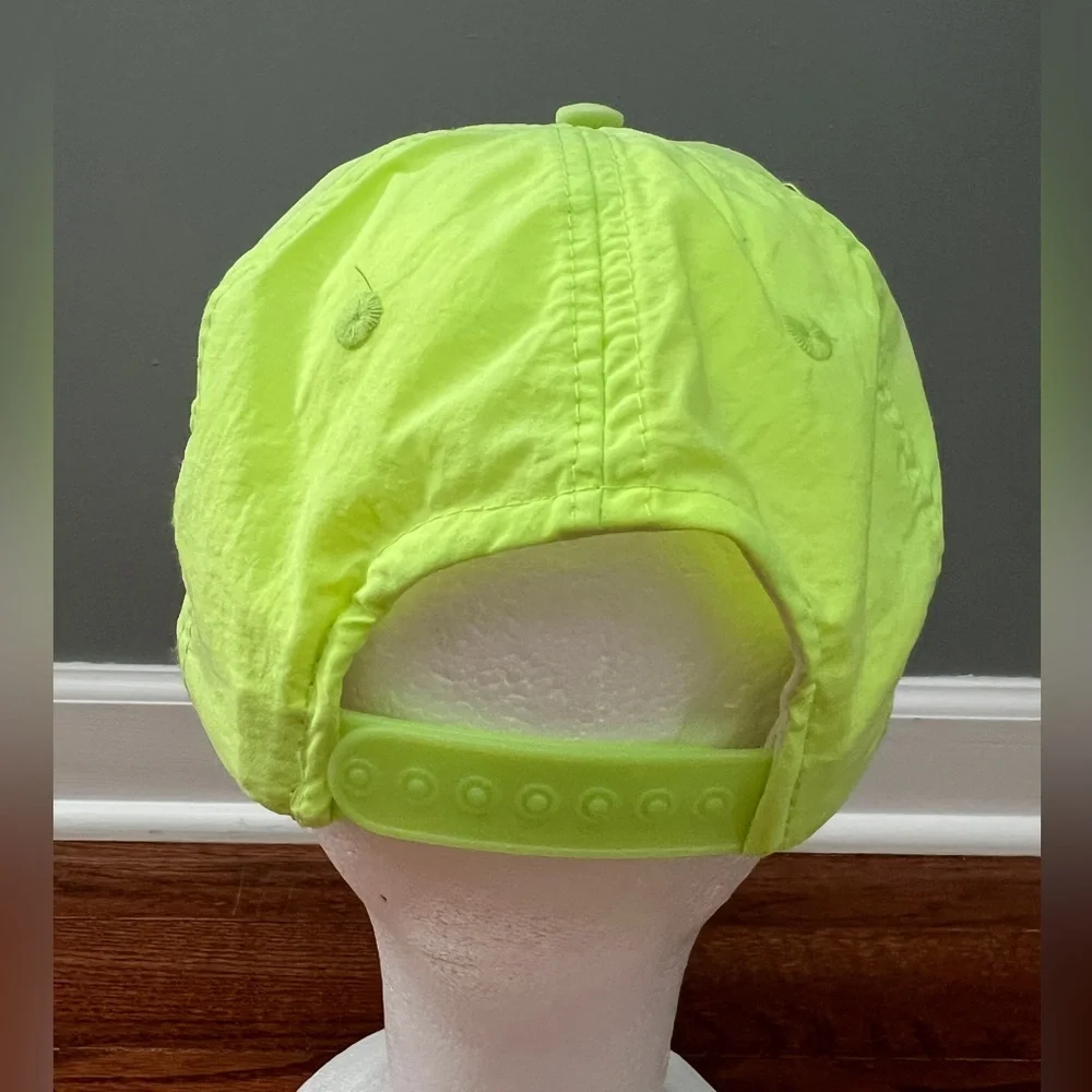 Vintage Nike Hat 90s Snapback Cap Neon Yellow   Sz OS
